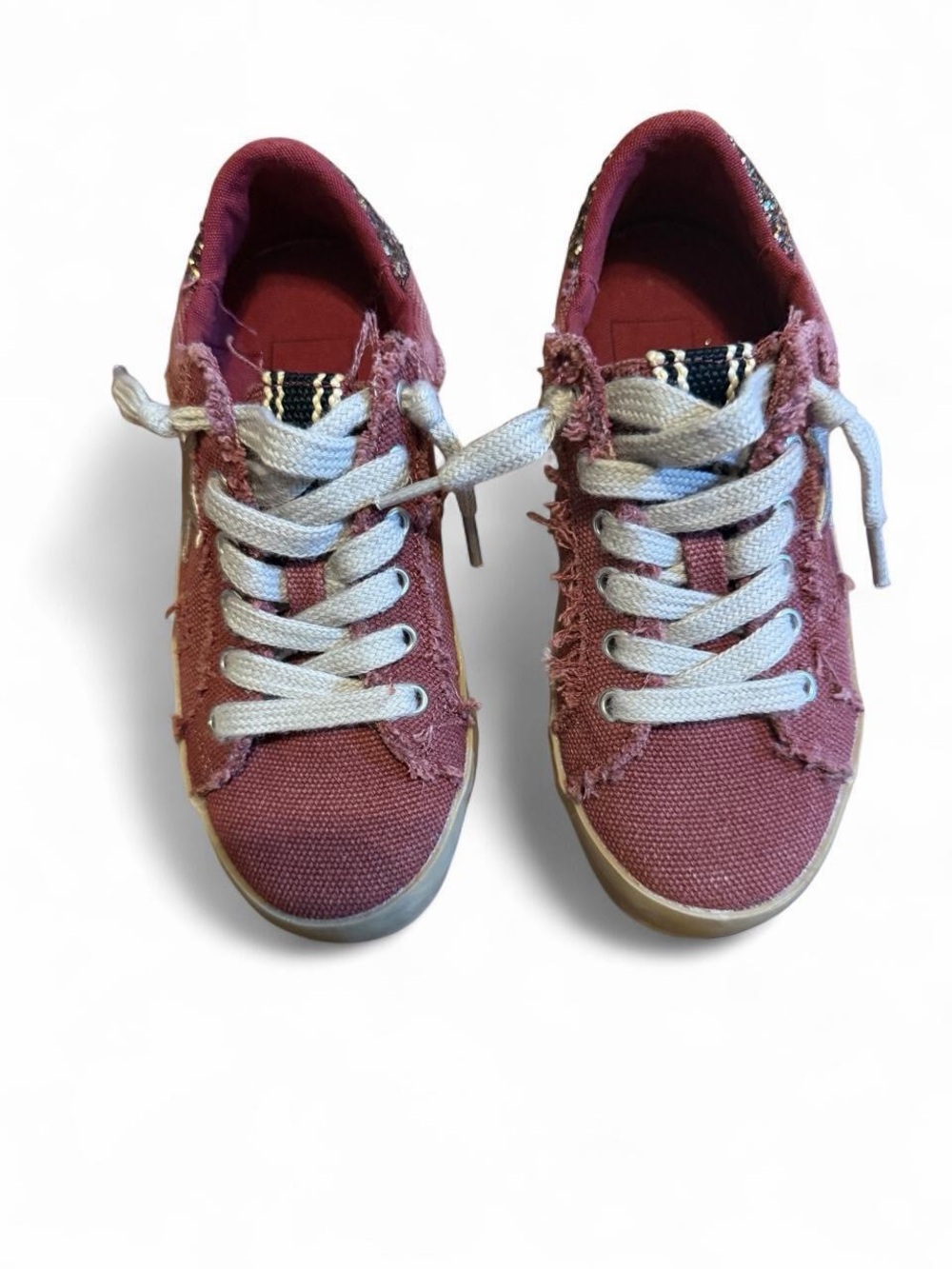 ShuShop Kids Lace-Up Sneakers in burgundy